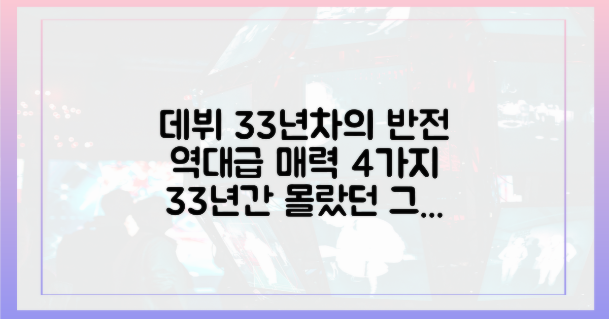 데뷔 33년 만에 보여준 4가지 반전 매력
