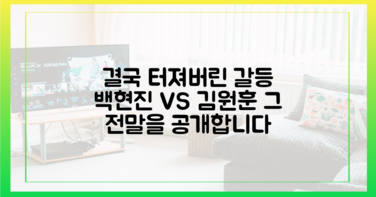 백현진·김원훈, 2가지 갈등의 전말