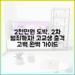 2천만원 도박, 2차 범죄까지: 고교생 충격 고백 완벽 가이드