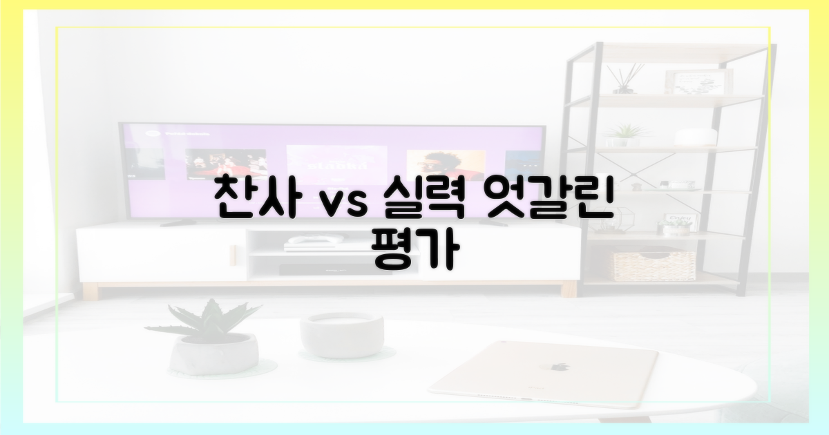 찬사와 실력, 엇갈리는 평가