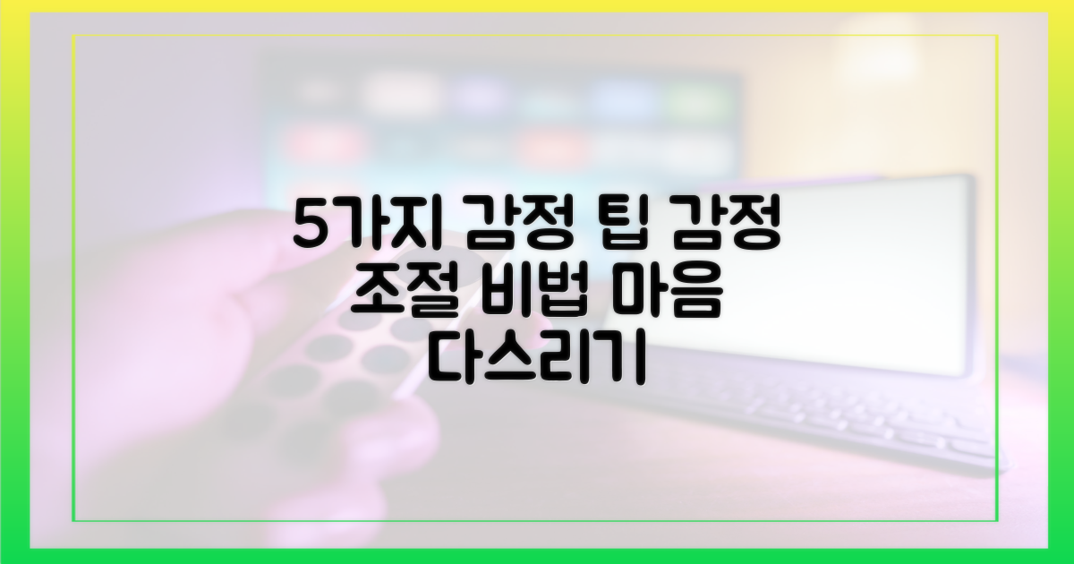 5가지 감정 관리