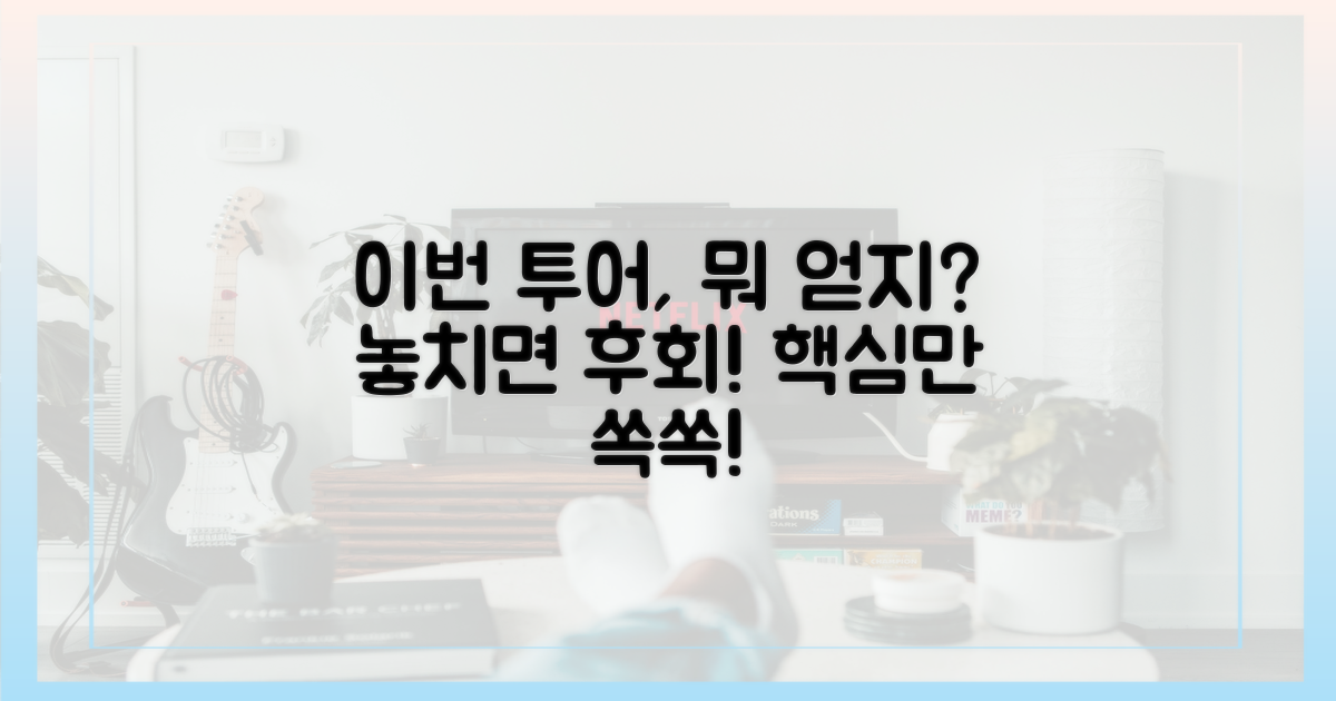 이번 투어로 얻는 것은 무엇일까?