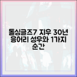 돌싱글즈7 지우, 성우와 30년 응어리 푼 1가지 순간