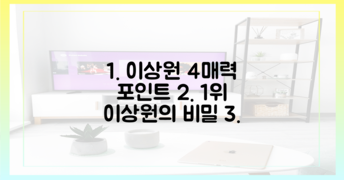 1위 이상원, 4가지 매력 포인트