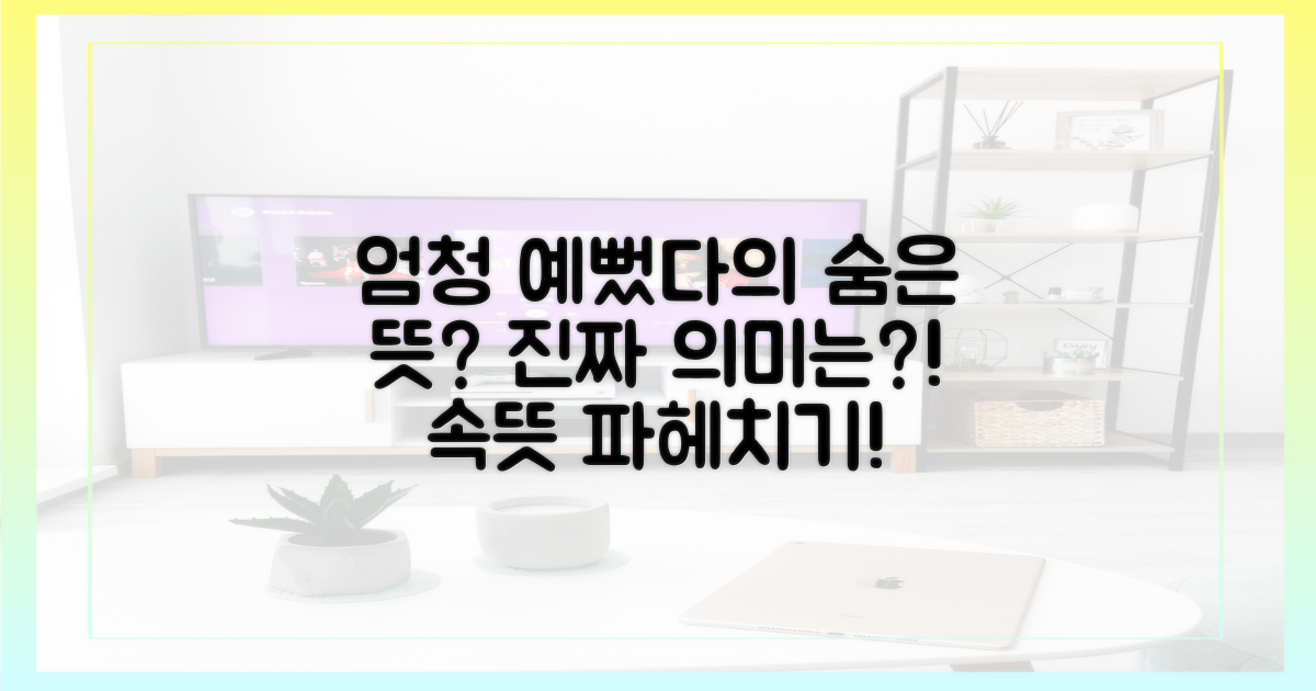 엄청 예뻤다"는 무슨 뜻?