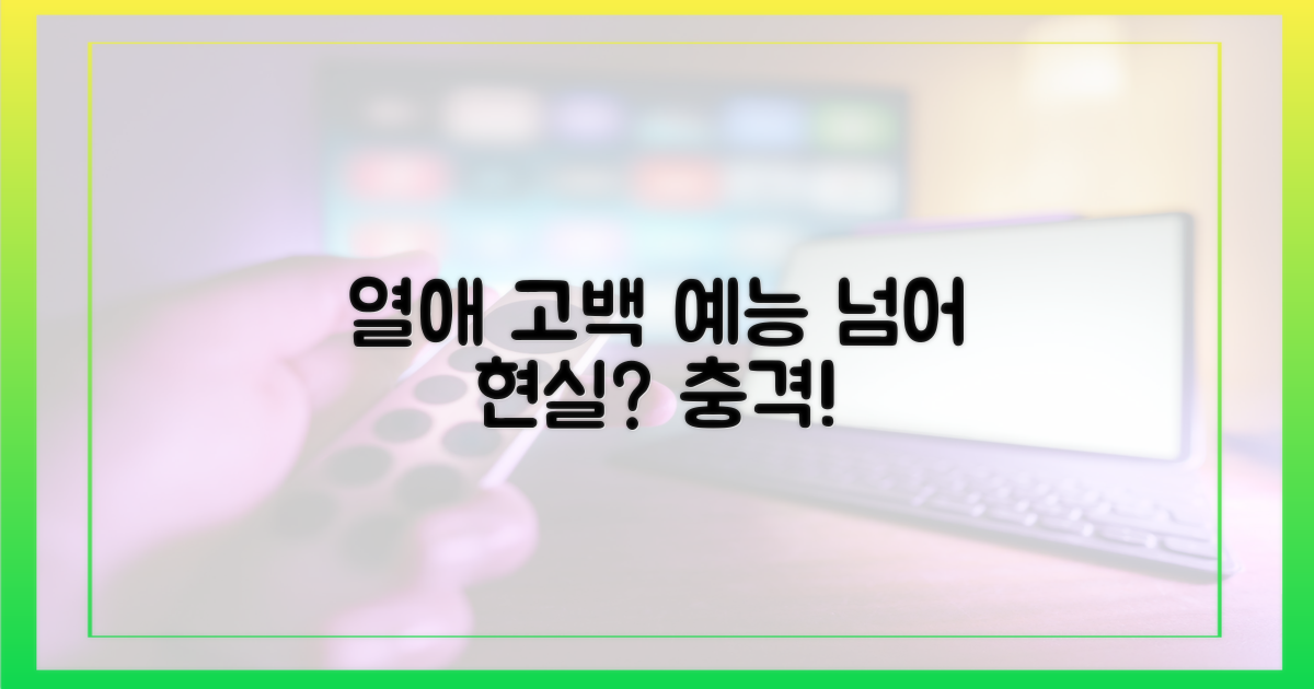 열애 고백, 예능 넘어 현실로?