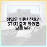 화려한 날들] 정일우 귀환! 천호진 1초 충격 3가지