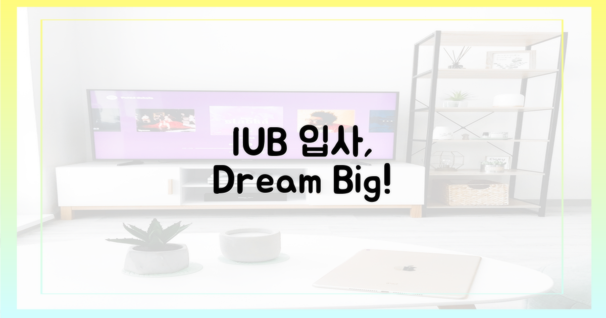 IUB 입사, 꿈을 꾸세요!