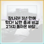 장나라, 바달집 3년 만에 해외 귀환! 남편 출세 2가지 비결