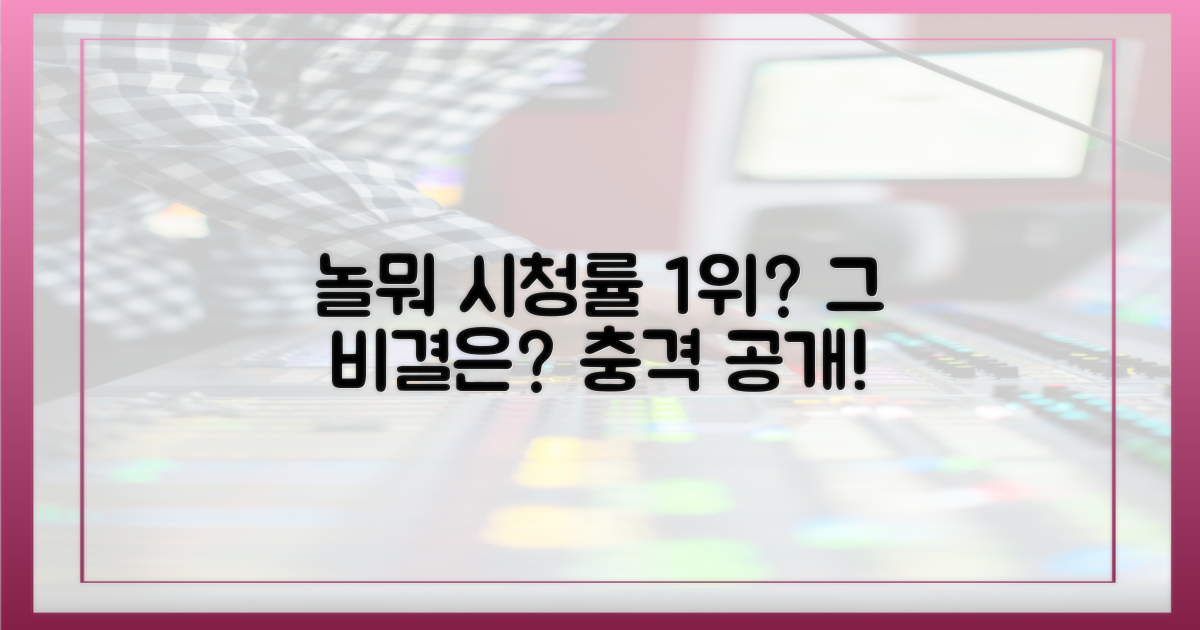놀뭐' 시청률 1위 비결은?