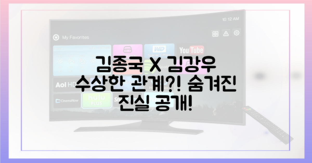 김종국과 김강우, 관계를 파악하세요!