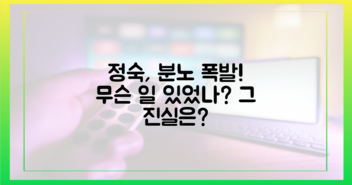 무엇에 정숙이 분노했나?