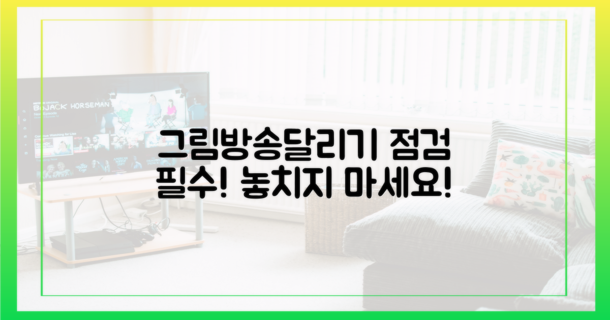 그림, 방송, 달리기를 점검하세요