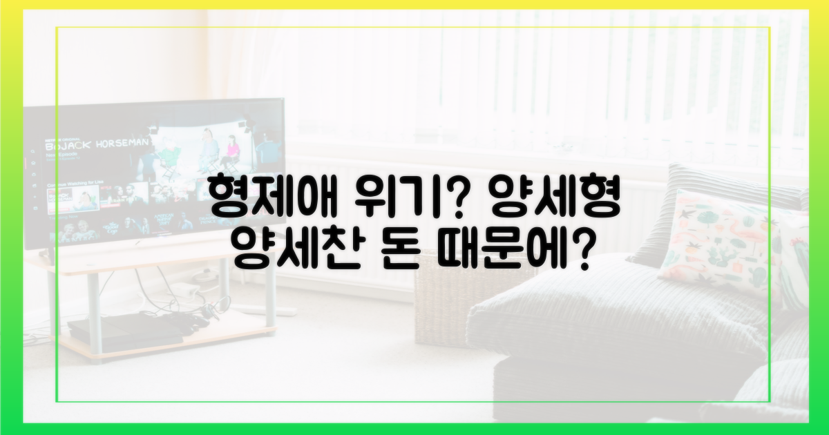 양세형·양세찬, 돈 때문에 멀어질까?