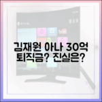 김재원 아나, 명퇴 30억? 퇴직금 공개, 정말일까?