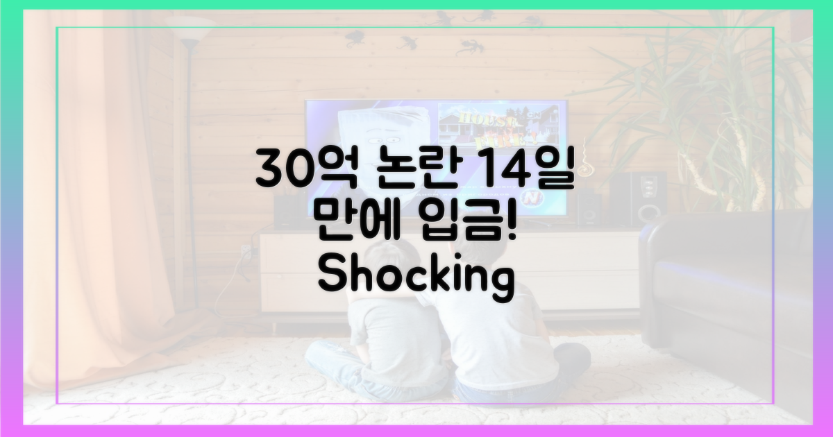 14일 입금, 30억 논란 종결