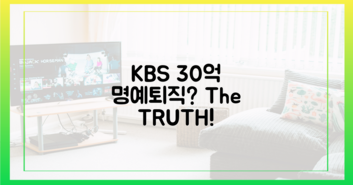 KBS 명예퇴직, 30억의 진실