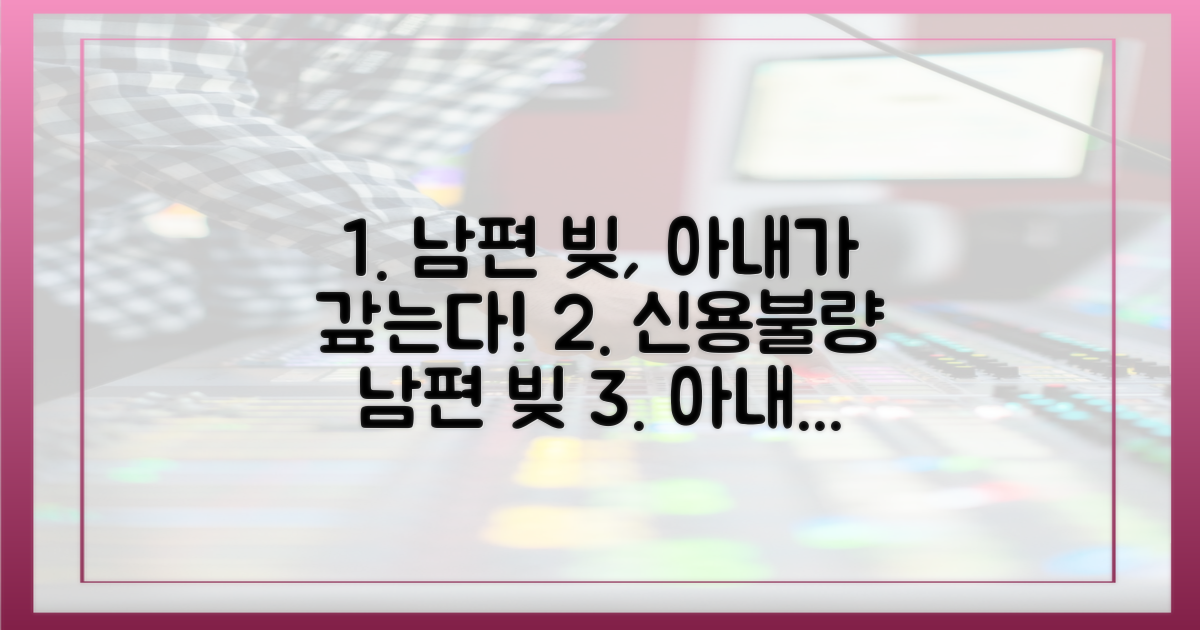 신용불량 남편, 아내가 대신 갚다