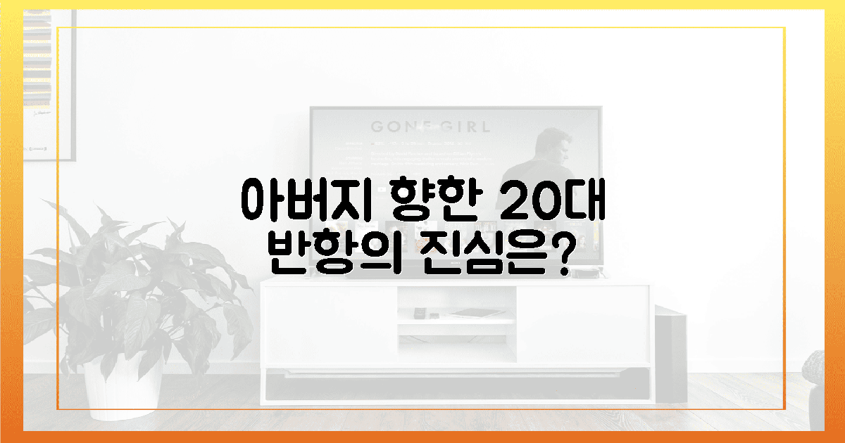 아버지 향한 20대 반항, 진심은?